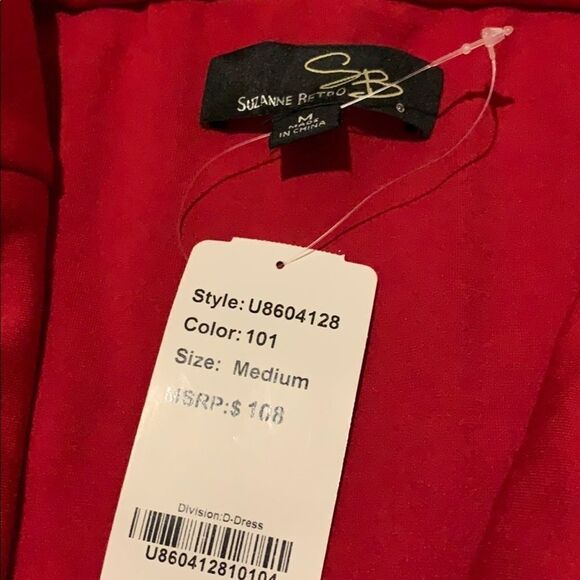 Suzanne Betro fit to flare red off shoulder dress. - Picture 8 of 12